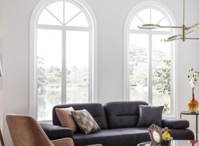 Sessel braun Luxus Stoff Textil Wohnzimmer Neu Kreative Modern Design Möbel Neu